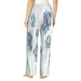 thumbnail image 3 of Bingfone Pajamas For Women,Pale Blue Lotus Flowers Pajama Pants With Pockets-Small, 3 of 9