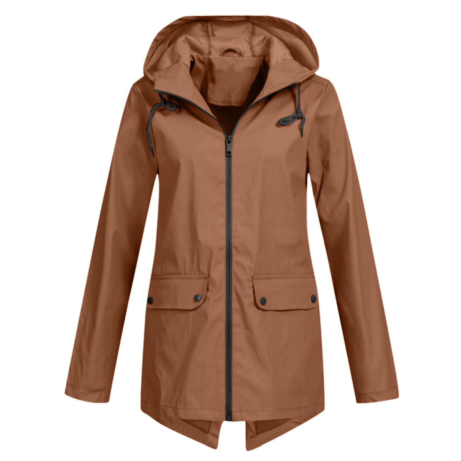 Long Rain Coats for Women Casual Solid Jacket Outdoor Plus Size