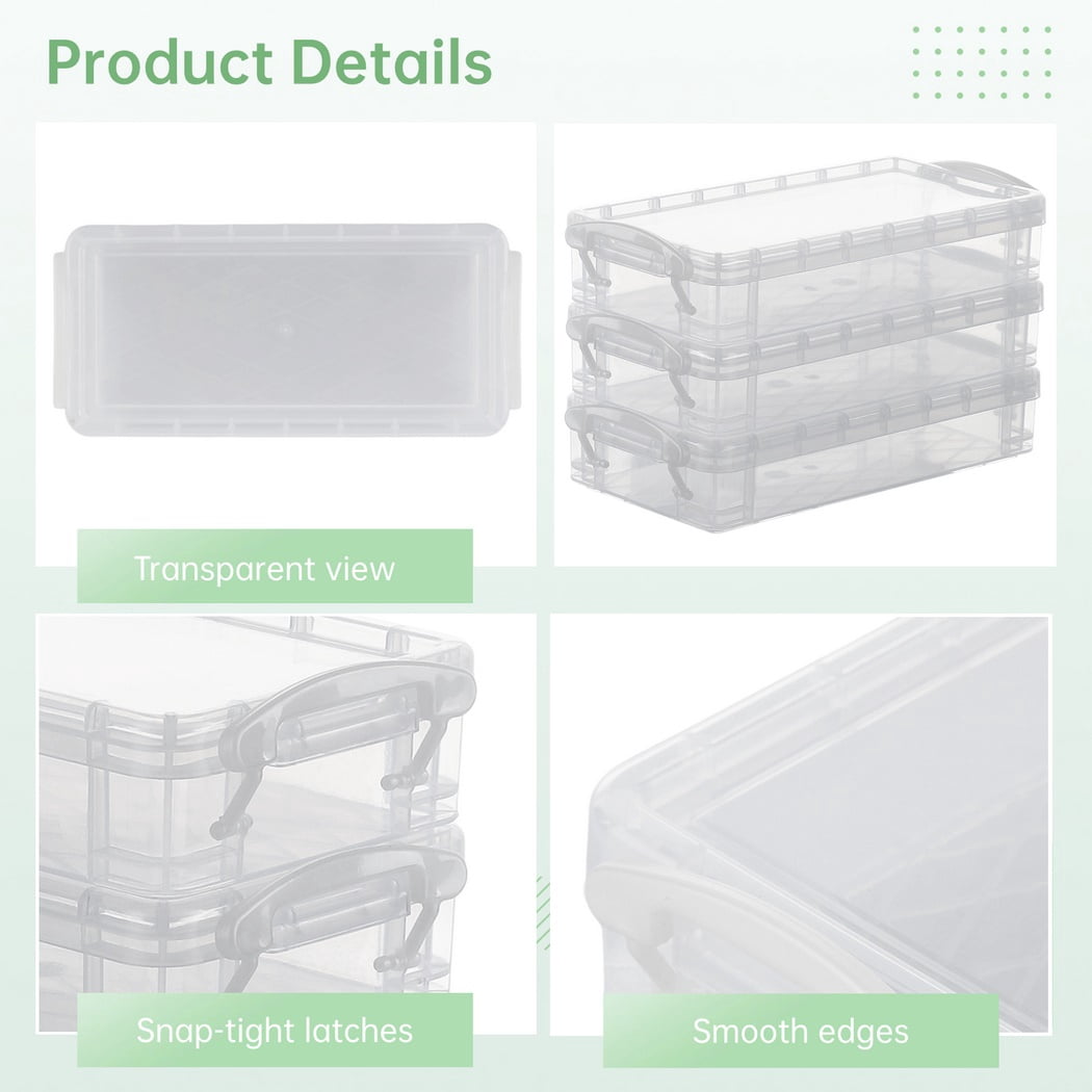 10 Pcs Clear Pencil Boxes, Stackable Plastic Pencil Cases, Large Capacity Pencil Storage Organizers with Snap-tight Lids
