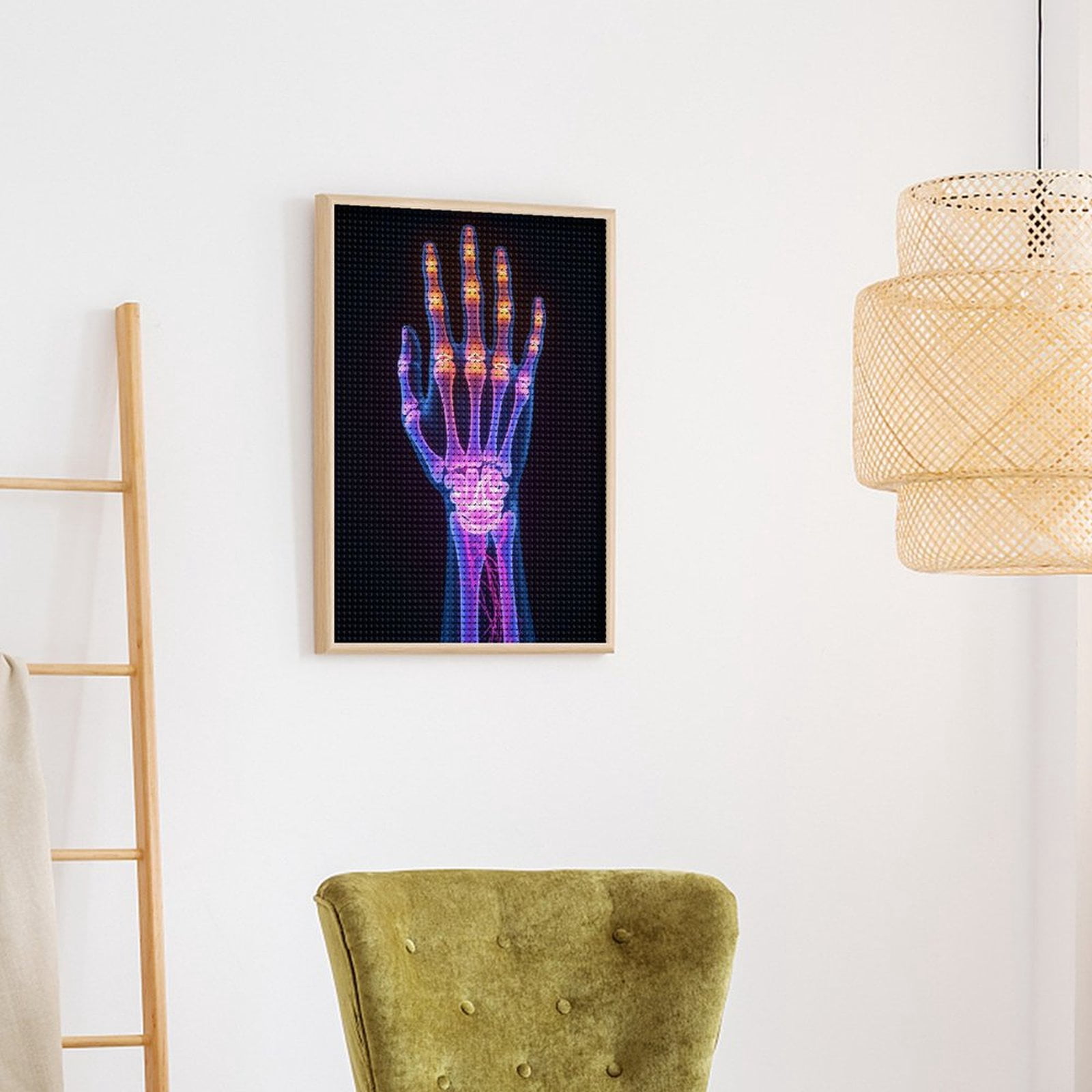 Diamond Art Kits for Adults, X Ray Hand Illuminated Anatomy 5D Diamond Painting Kits for Adults Beginners, DIY Full Drill Diamond Painting, Gem Art and Crafts 12x16