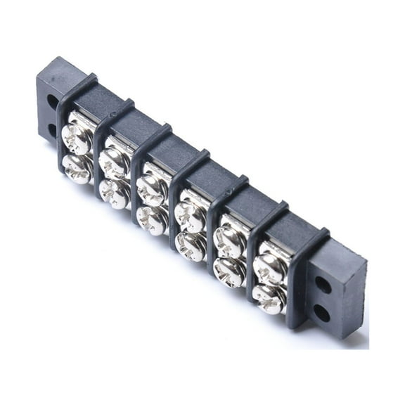 WHAMVOX Double Row Terminal Block 2x6 Position Double Row Wire Screw Connector Electric Barrier Terminal Strip Panel Block