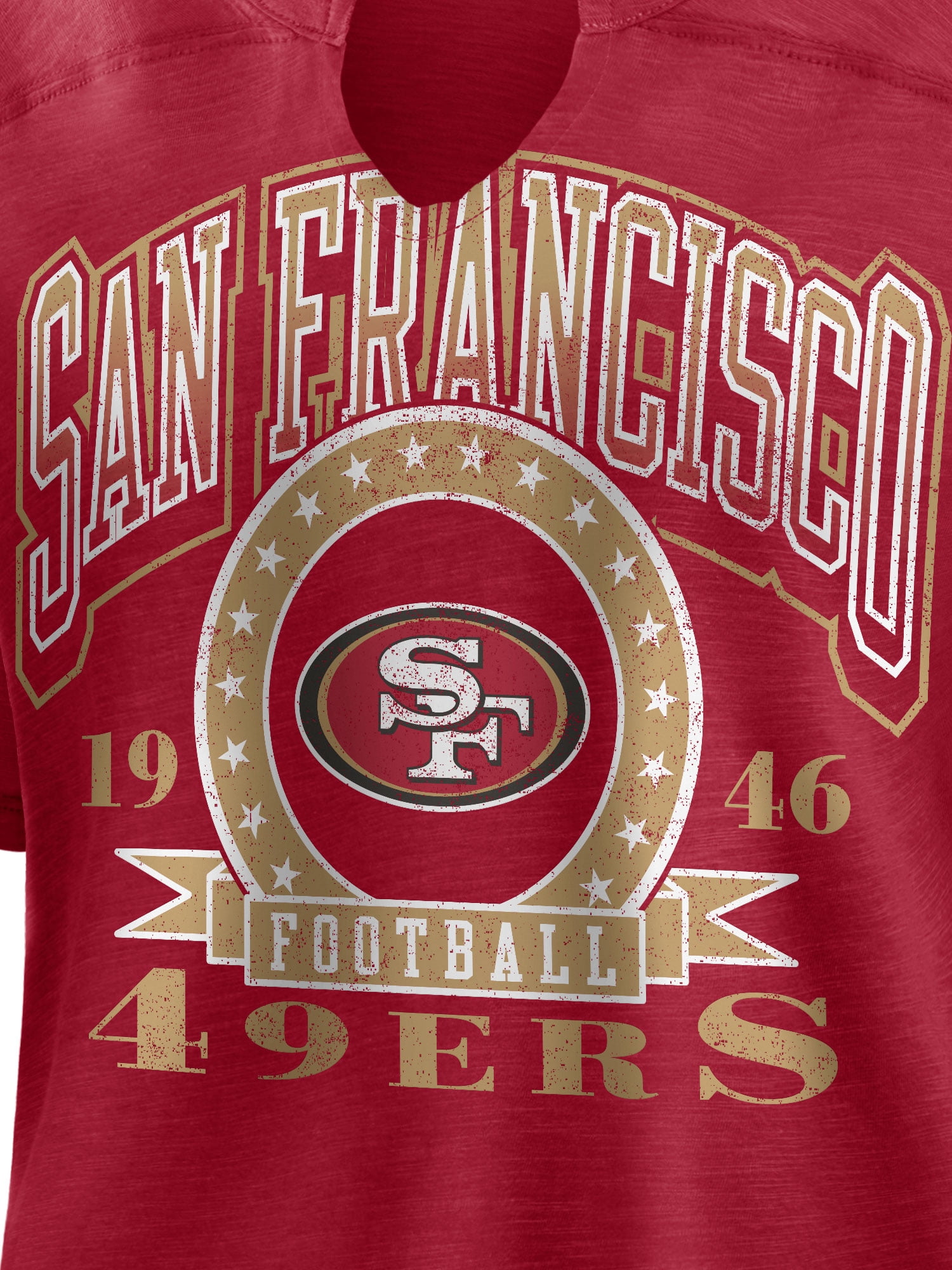 NFL San Francisco 49ers Women's Cotton Red Short Sleeve T-Shirt