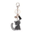 thumbnail image 1 of Llavero con diamantes de imitación, bonito llavero con forma de anillo, para decorar bolsos (negro), 1 of 1