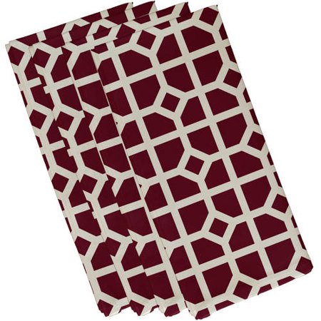 Simply Daisy 19  x 19  Moroccan Medley Geometric Print Napkins  Set of 4