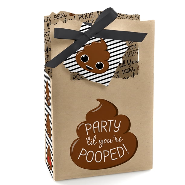 Party 'Til You're Pooped Poop Emoji Party Favor Boxes Set of 12