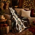 thumbnail image 3 of Vertical Diamond Chain Across Dark spotted cattle pattern Patches, Soft Flannel Blanket with Rustic Southwestern Print, Housewarming Gift and Home Decor for Bedroom and Living Room, 3 of 7
