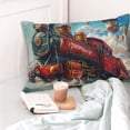 thumbnail image 4 of Pofeuu Beautiful Red Train Hot Air Balloon Print Polyester Microfiber Plush Pillowcases, Super Soft and Cozy Pillow Case Covers with Envelop Closure（Pillow core not included）-16"x24", 4 of 6
