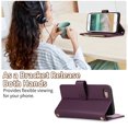 thumbnail image 2 of Allytechgroup Stylish iPhone 8 Plus/ 7 Plus Case Wallet with Card Slots and Zipper Pocket, Hand Wrist + Crossbody Strap RFID Blocking Girls Women Phone Case for Apple iPhone 8 Plus/ 7 Plus, Darkpurple, 2 of 9