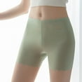 thumbnail image 2 of Fvwitlyh Pantoufles Pour Femmes Women'S Ice Silk Shorts For Layering With Ruffled Edges Green,L, 2 of 4