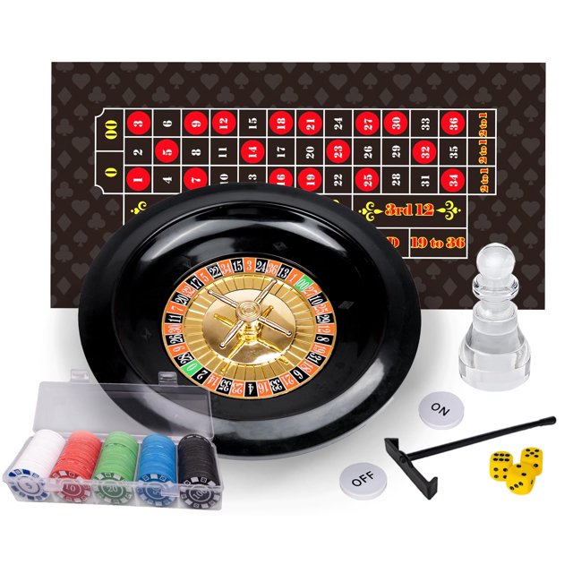 Roulette Wheel and Craps Set with Large Double Sided Felt, 10 Inch Roulette Wheel, Chip Rake, 200 Chips, Roulette Marker, 3 Dices, Perfect for Game Night Party