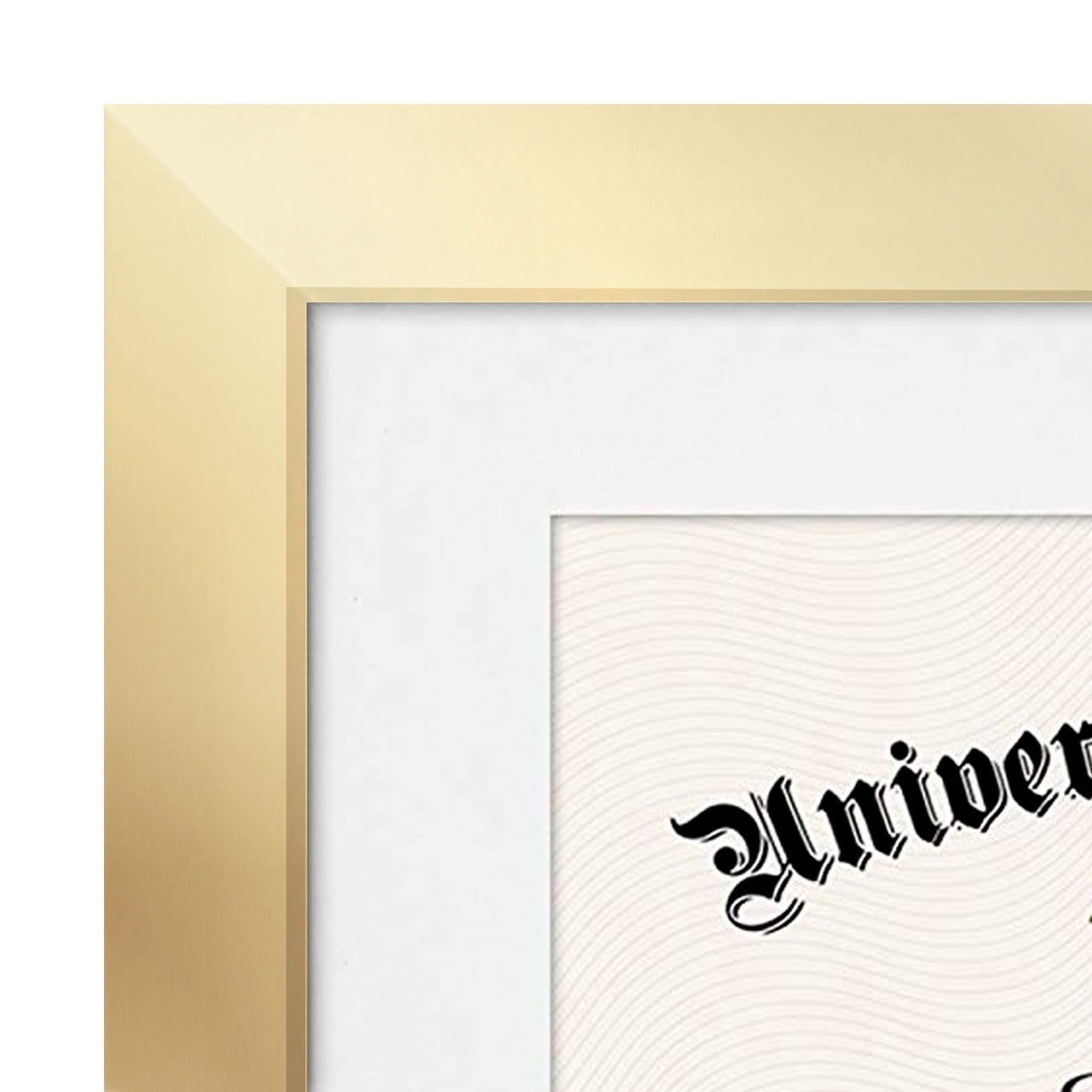Americanflat 11x14 Diploma Frame with Mat for 8.5x11, MDF wood and shatter-resistant glass, Gold, 2 Pack