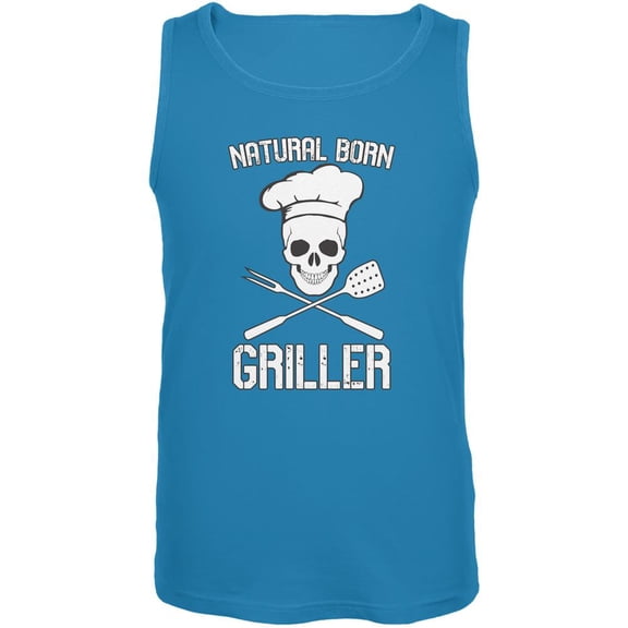 Natural Born Griller Turquoise Adult Tank Top - Small