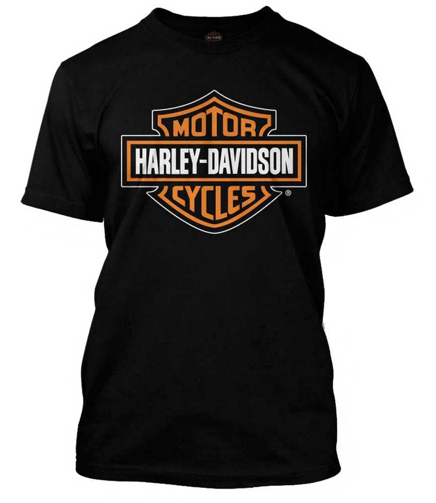 Harley Davidson Mens Orange Bar Shield Black T Shirt 30290591 Harley Davidson Mens Orange Bar Shield Black T Shirt 30290591