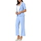 thumbnail image 4 of Conjunto de traje de oficina para mujeres INSPIRE CHIC, blazer de manga corta de un botón y pantalones de traje M azul claro, 4 of 6