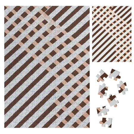 PALNKART Geometric Checkered Pattern Op Art Wooden Jigsaw Puzzle Vertical Style Family Friends Gift Premium Eco-Friendly Wood 300PCS