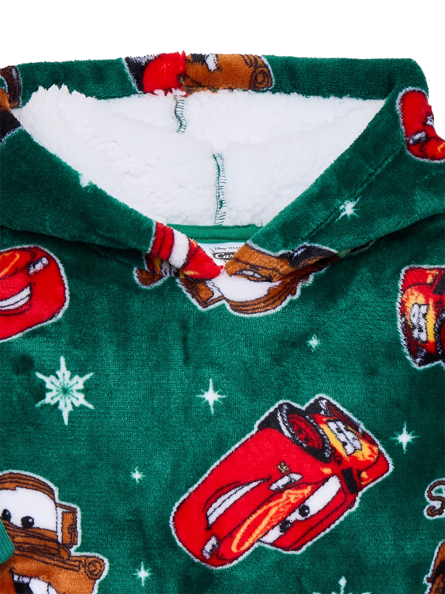 Disney Pixar Cars Toddler Boys Cozy Hoodie with Faux Shearling Lining, Sizes 12M-5T