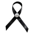 thumbnail image 1 of Black Ribbon Pins Melanoma Skin Cancer Awareness Pins Black Enamel Ribbon Brooch Badges Funeral Memorial Pin, 1 of 8