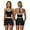 Black, variant on PISONIC Women Two Piece Workout Sets Color Block Backless Tank Top and High Waist Booty Lifting Shorts Gym Yoga Active Outfits