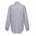 thumbnail image 3 of Women'S Striped Button Down Shirts Casual Long Sleeve Stylish V Neck Blouses Tops with Pockets Black L, 3 of 5