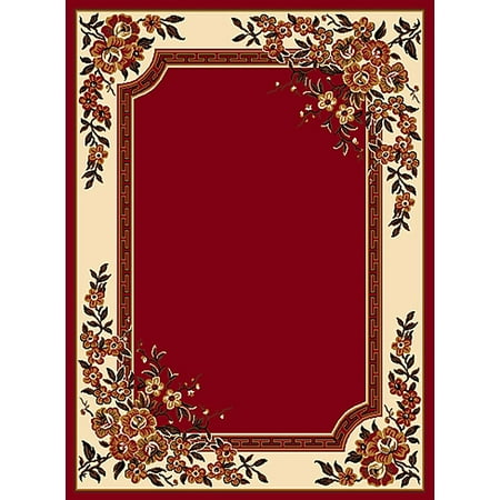 - Creative Home Traditional Classics Area Rugs - 1001-10 Traditional Oriental Floral Bordered Rug 5' 3
