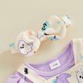 thumbnail image 6 of Cjfdfy Newborn Baby Girl Halloween Outfit My First Halloween Ruffle Long Sleeve Romper Ghost Pumpkin Dress Bow Headband Three Piece Set Infant Cute Halloween Fall Winter Outfit, 6 of 9