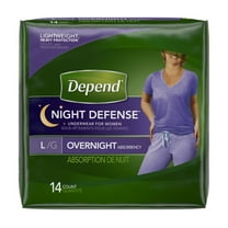 Depend Night Defense Underwear for Women, Large - Case of 28