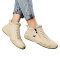 thumbnail image 4 of Mens Shoes,Stylish Lightweight Walking Sneakers for Everyday Casual and Outdoor Activities with Secure Side Zipper Closure,Shoes for Men,Beige,11.5, 4 of 8