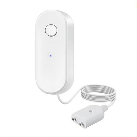 WIFI Water Sensor Alarm Water Leak Detector Flood Alert Overflow Security Alarm System Works,1 * Water Sensor,White