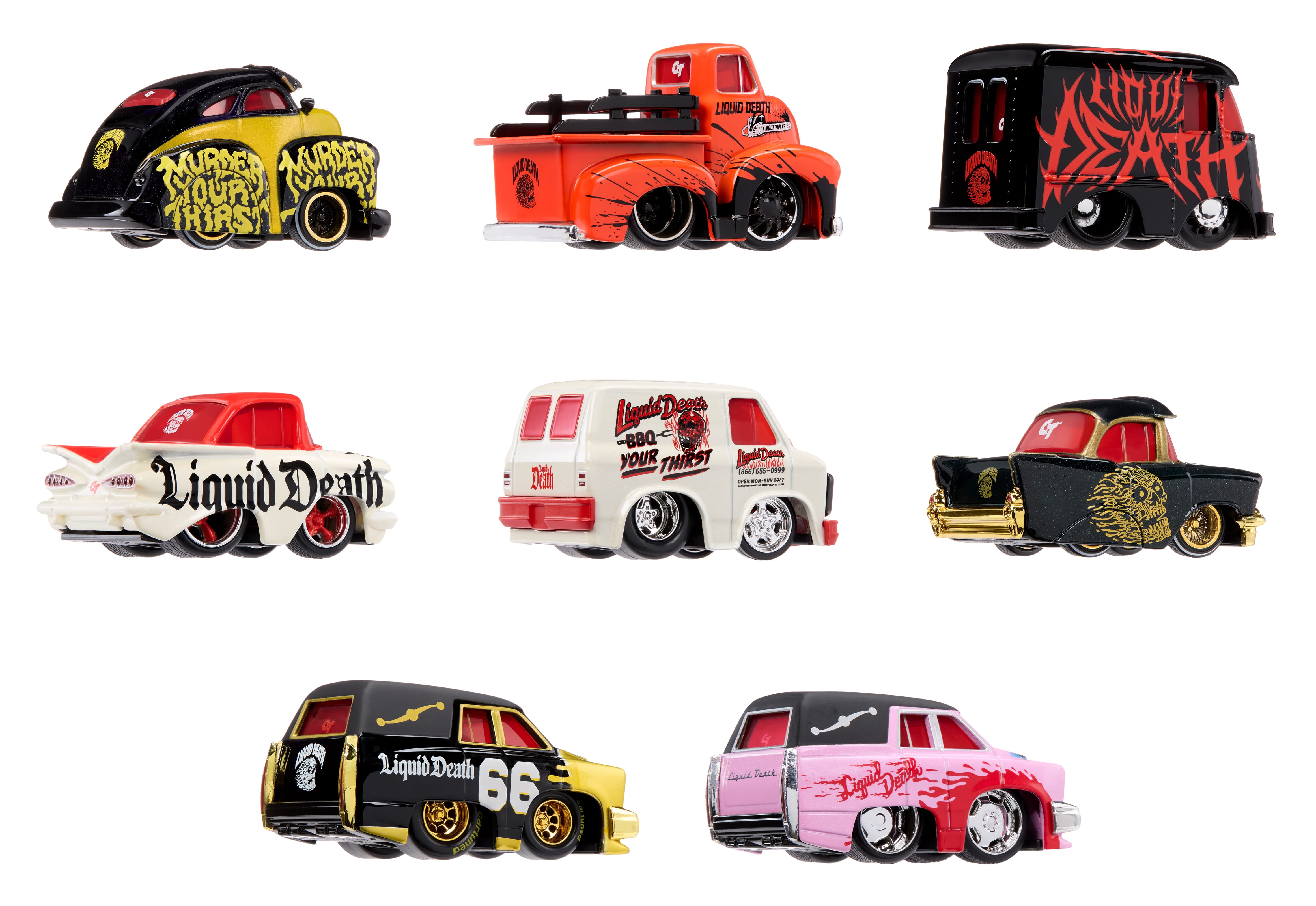 Cartuned Remixes Series 1 Liquid Death - Hearse, Black, Diecast Vehicle