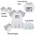 thumbnail image 2 of Pack of 2, Don't Touch Me & My Grandma's Crazy And I'm Not Afraid To Tell On You Funny Dresses, Newborn Baby Skirts, Infant Princess Dress, Toddler Frocks (Gray Raglan Dresses, 12-18 Months), 2 of 5