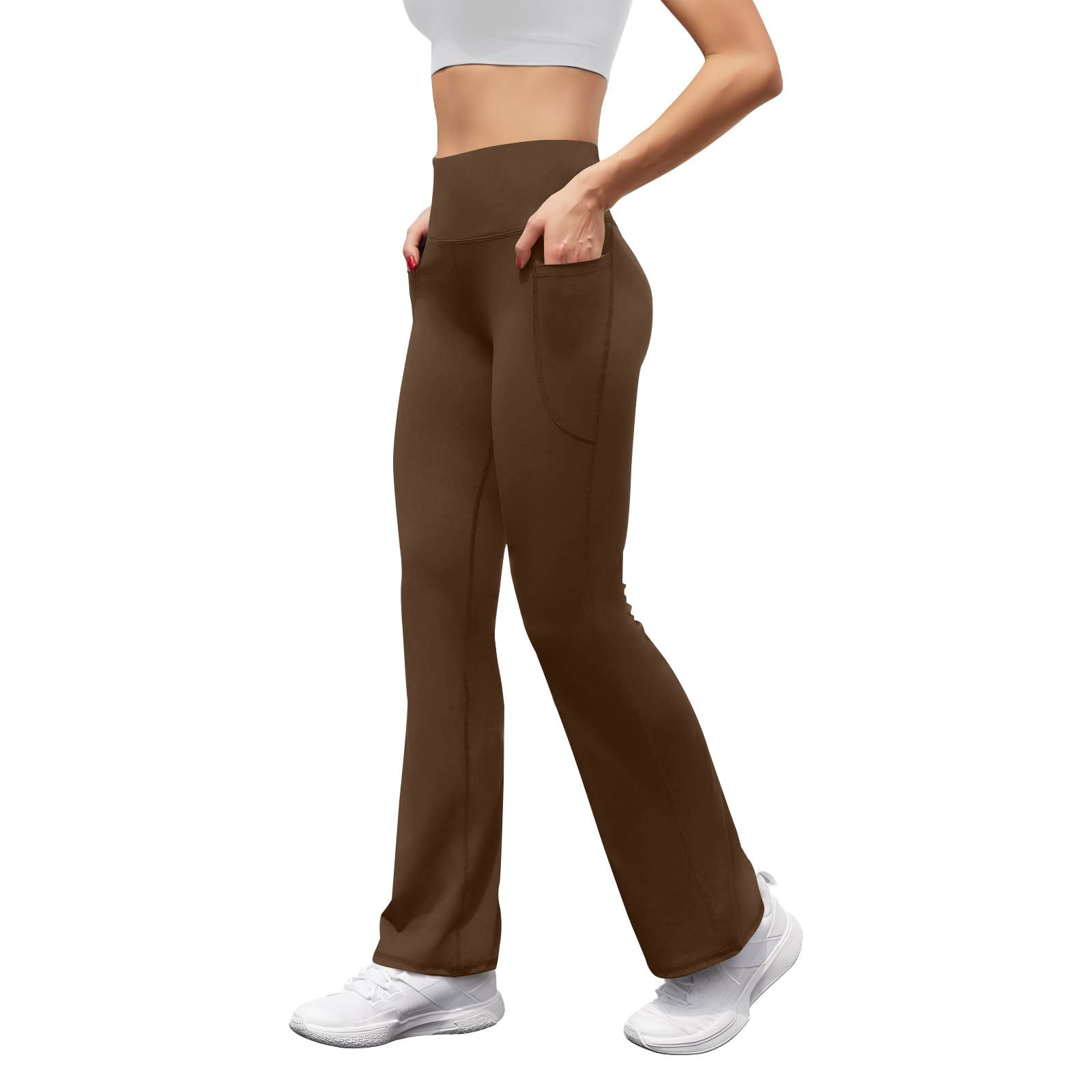 Legging Évasé Femme Keepink - Pantalon Yoga Bootcut - Taille Haute, Contrôle Ventre - Doux Comme Du Beurre - Pour Gym, Course