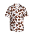 thumbnail image 2 of Daiia Football Hawaiian Shirt for Men Gentle Cotton Regular Short Sleeve Casual-Medium, 2 of 9