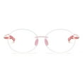 thumbnail image 5 of 4 Pairs of Red Ultra-light Anti-blue Light Reading Glasses Glasses Frame for Women Oval Fashion Rimless Readers Eyeglasses Frame TR90, 5 of 7