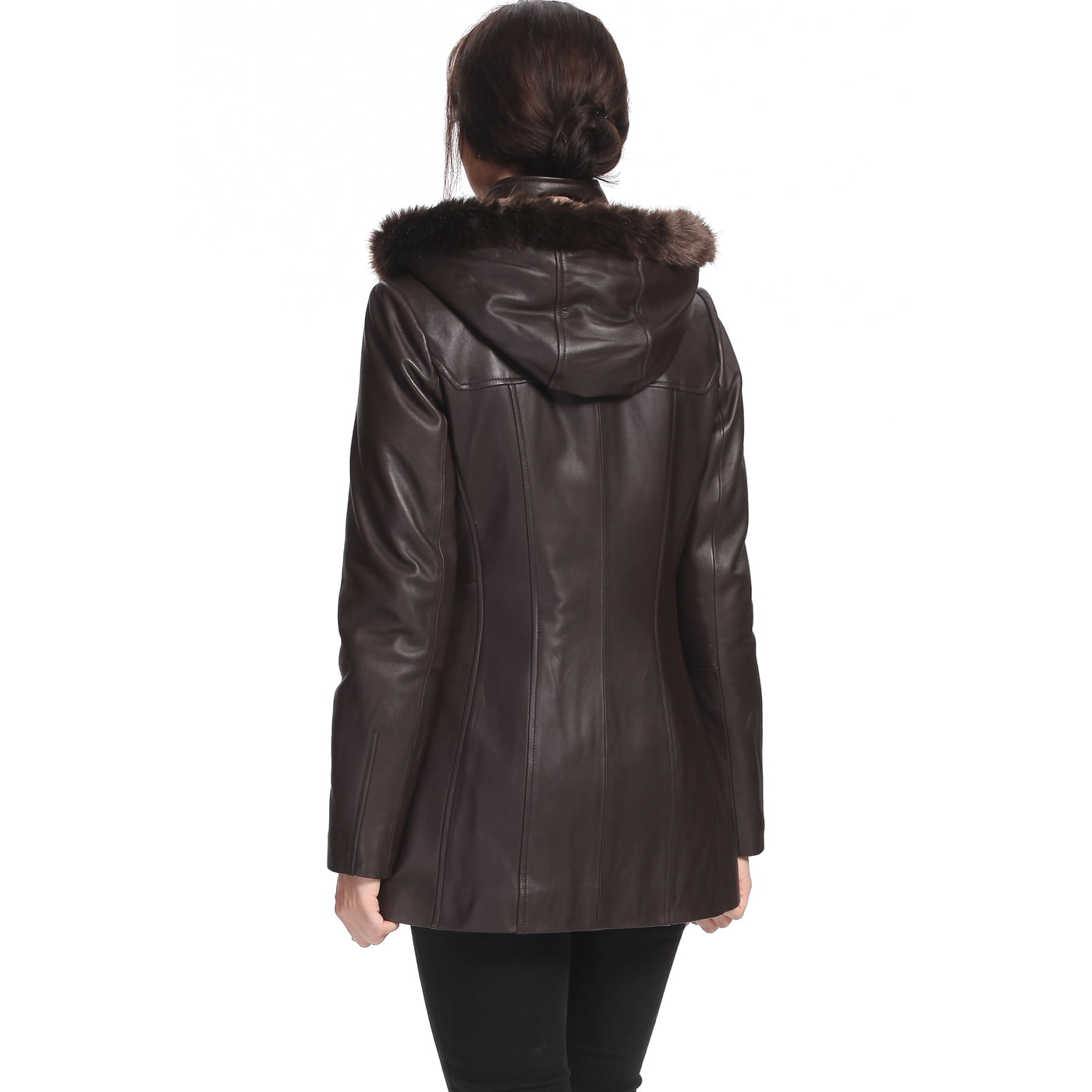 BGSD Womens Amanda Lambskin Leather Coat Regular and Plus Size and Short