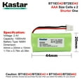 thumbnail image 2 of Kastar 5-Pack Ni-MH Battery 2.4V Replacement for BT162342 BT-162342 BT1623421 BT-1623421 BT166342 BT-166342 BT262342 BT-262342 BT266342 BT-266342 BT183342 BT-183342 BT283342 BT-283342 2SN-AAA40H-S-X2, 2 of 5