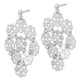 thumbnail image 2 of Sterling Silver Brushed Flower Post Dangle Earrings Sterling Silver Earrings, 2 of 2
