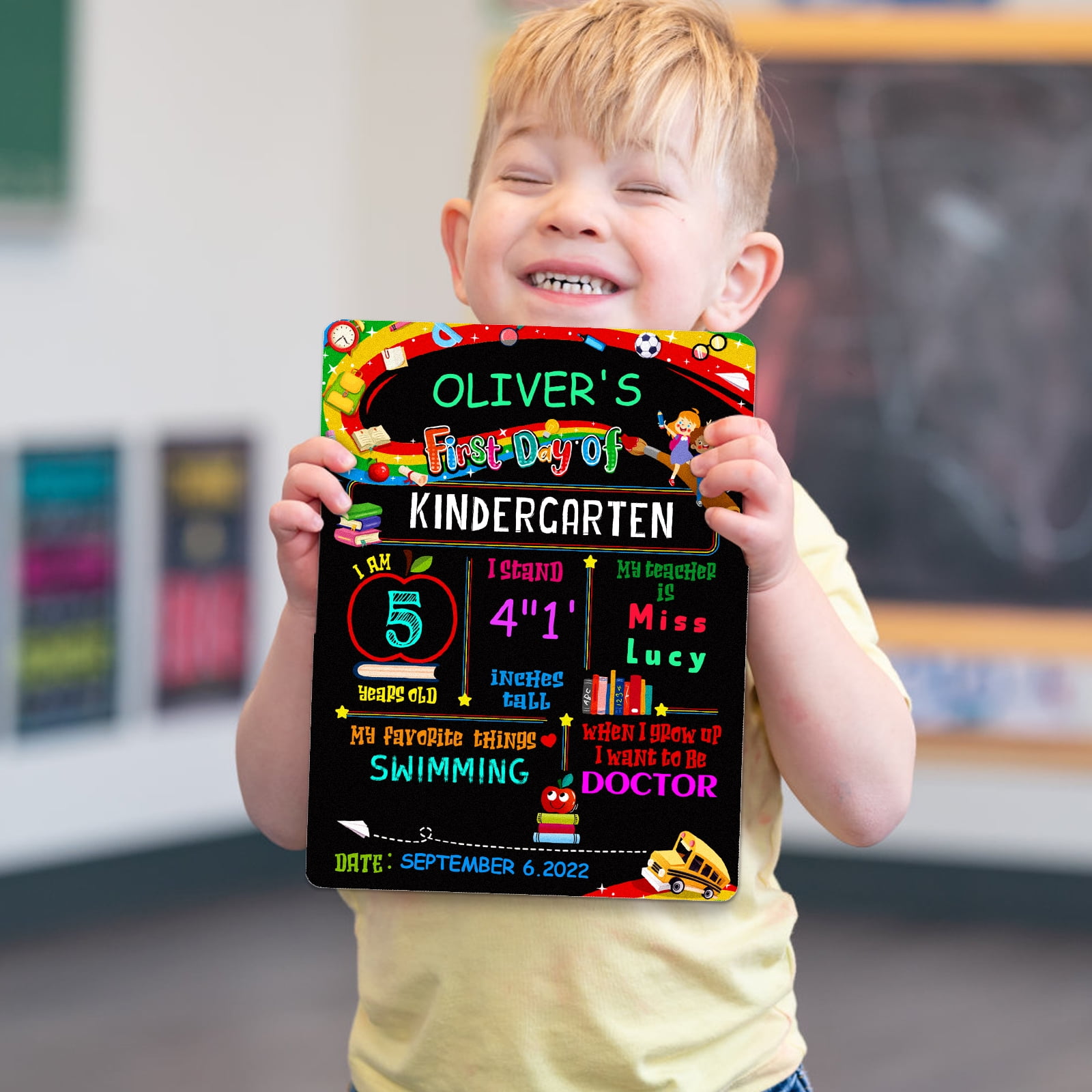 Buy WaaHome Double Sided First Day and Last Day of School Chalkboard