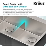حوض مطبخ KRAUS Standart PRO 33 Drop In / Undermount 16 Gauge Double Bowl 2-Hole من الفولاذ المقاوم للصدأ