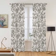 thumbnail image 2 of Sage Green Leaf Kitchen Curtains 84 Inch Length, Retro Farmhouse Plant Floral Branch Grommet Top Bedroom Living Room Curtains, Light Filtering Cafe Curtain Drapes 2 Panels Set 84''x84'', 2 of 9