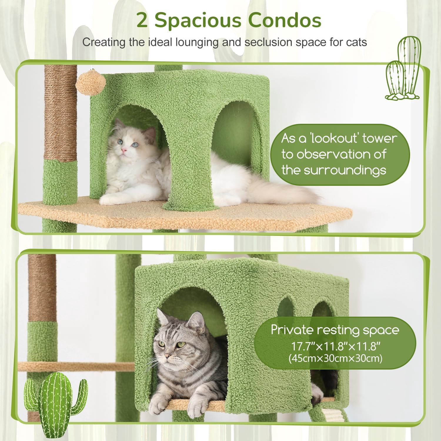 F70 Pro Cat Tree - 70" Tall, Removable Perch, Sisal Scratching Posts, Light Grey Heavy Duty Cat Tower for Large Cats