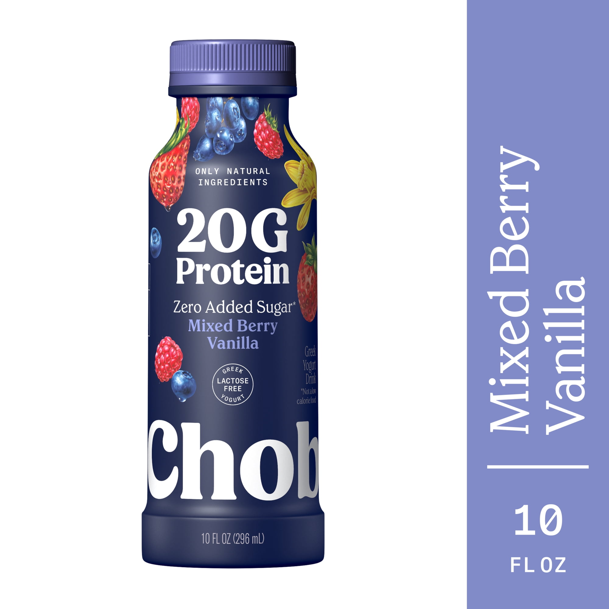 Chobani 20G Protein Low-Fat Greek Yogurt Drink Mixed Berry Vanilla 10 fl oz Bottle