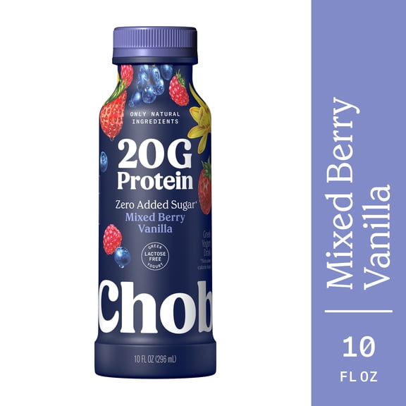 Chobani 20G Protein Low-Fat Greek Yogurt Drink Mixed Berry Vanilla 10 fl oz Bottle