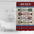 thumbnail image 2 of Shower Curtain, Summer Lake Rules Paddle Waterproof Shower Curtain Set with Hooks for Bathroom Showers,Stalls and Bathtubs,72x84In Farm Wood Grain Red Maroon, 2 of 7