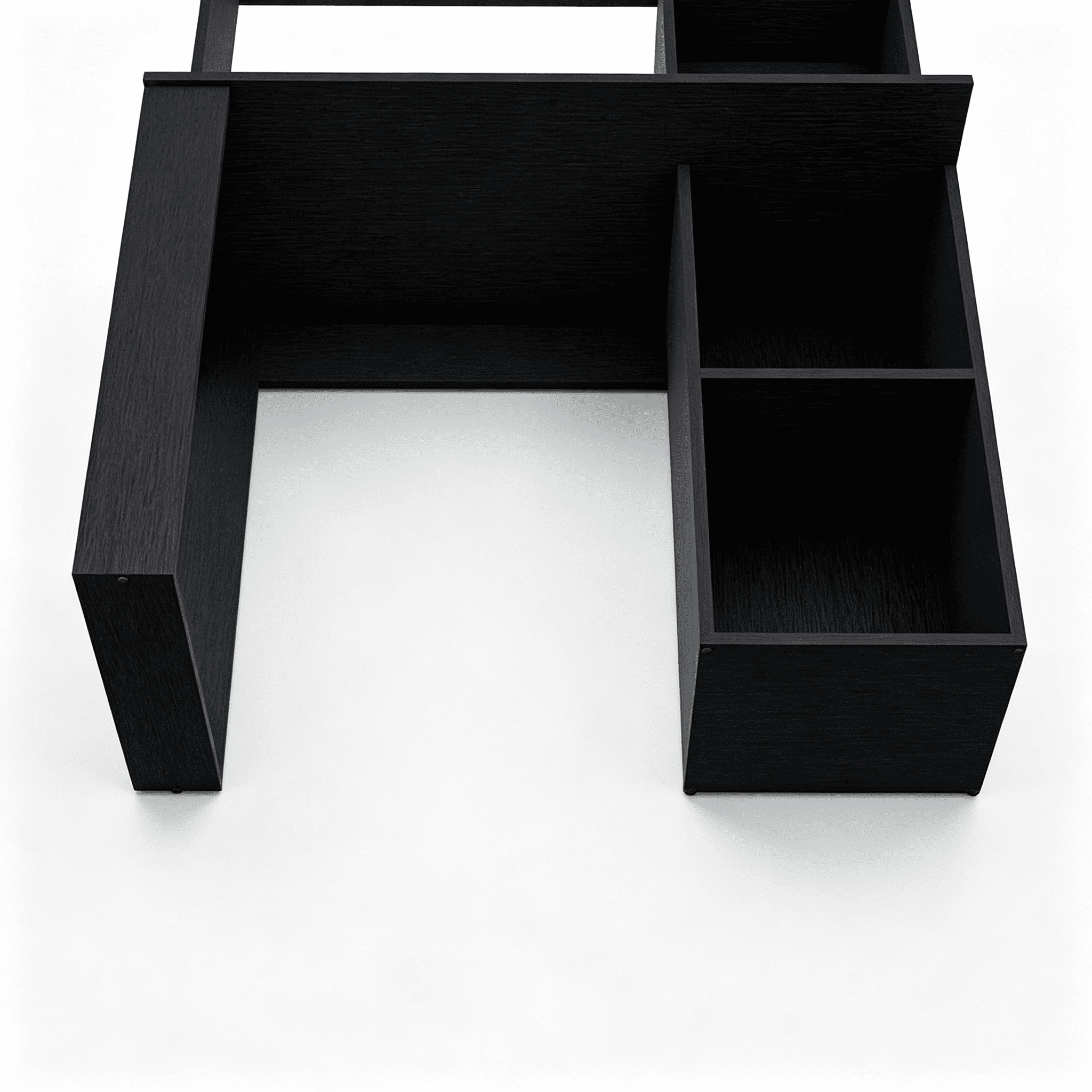 Asteroutdoor Computer Desk with Hutch and Storage Shelves, Wenge