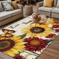 thumbnail image 2 of Fsddascl Sunflower Vintage Outdoor Rug for Patio/Deck/Porch, Non-Slip Large Area Rug 5 x 8 Ft, Farmhouse Flowers Butterfly Botanical Indoor Outdoor Rugs Washable Area Rugs, Camping Rug Carpet, 2 of 5