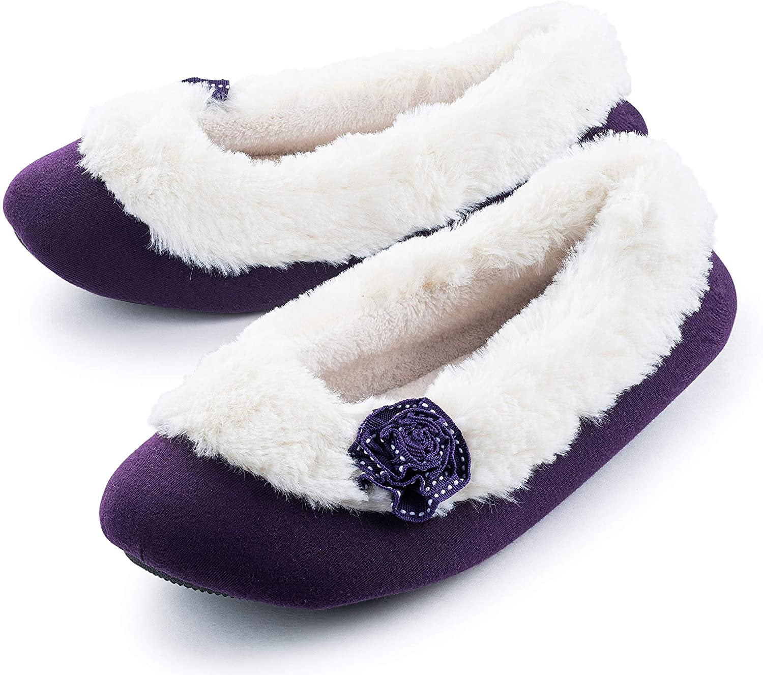 ladies ballerina slippers with rubber soles