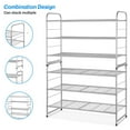 thumbnail image 2 of Auledio 3-Tier Shoe Rack, Stackable & Adjustable Wire Grid Shoe Shelf Storage Organizer for Closet Bedroom Entryway, Silver, 2 of 7