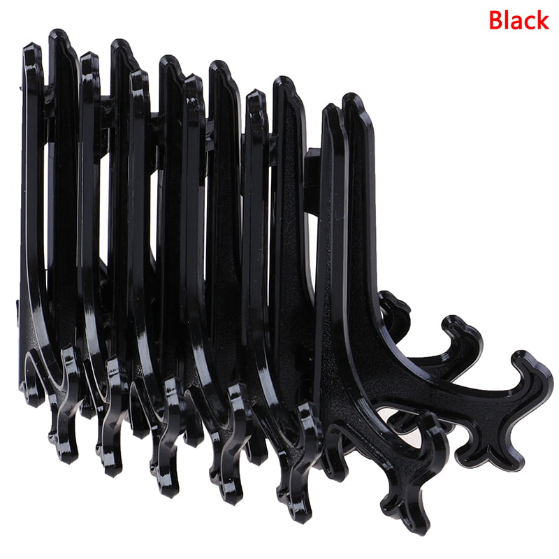 12Pcs Display Stand Easel Plate Holder Picture Photo Art Plastic Foldable NRVR 