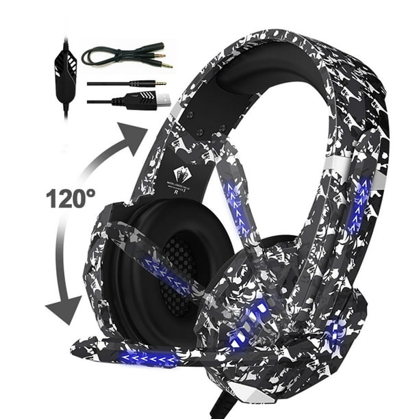 Gaming Headset LED Light for PC Games Online Teaching Blue