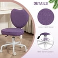 thumbnail image 5 of HOMCOM Heart Love Shaped Design Office Chair with Adjustable Height, Purple, 5 of 8